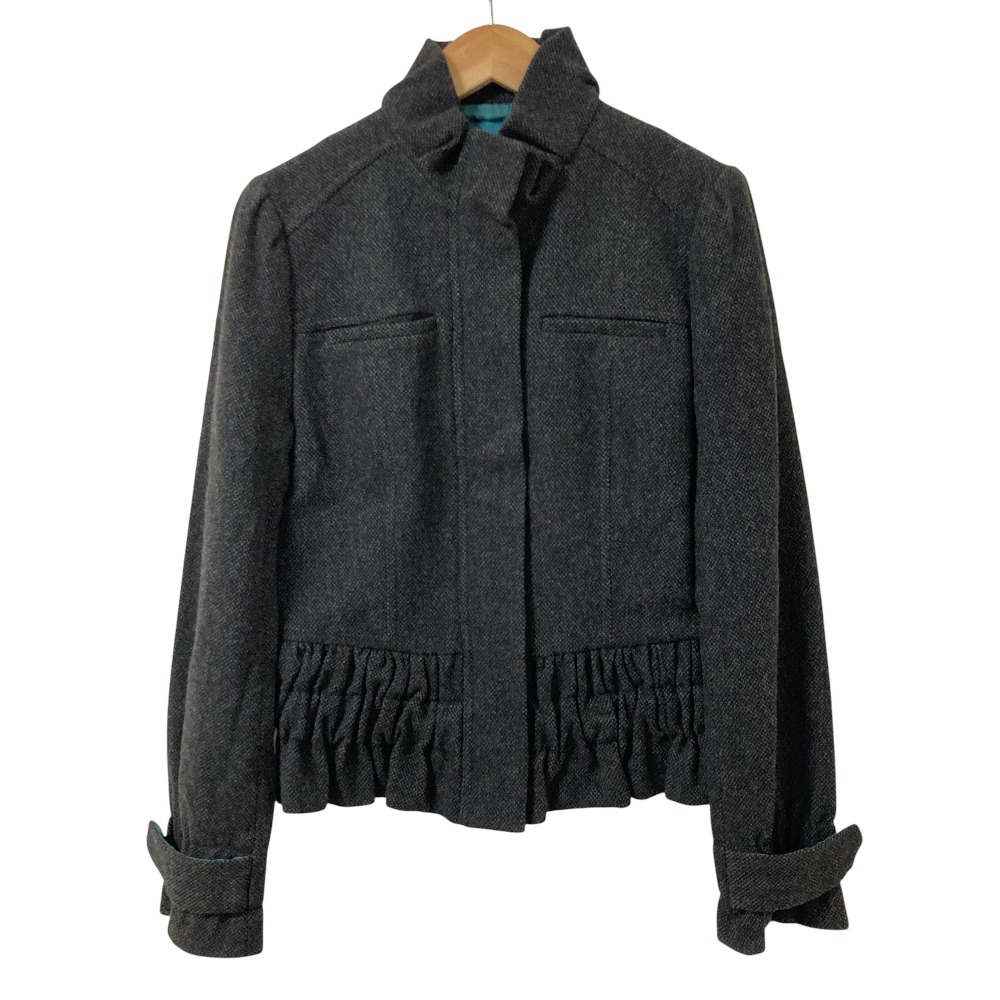【中古】 VIVIENNE TAM ヴィヴィアンタム フリル ジップアップジャケット サイズ0 グレー レディース Luxs ブランド古着のリュクス