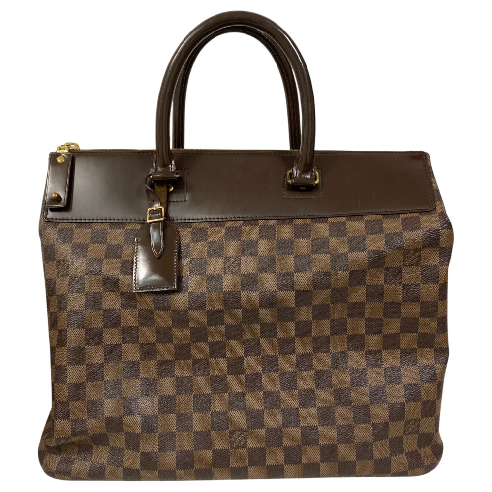 【中古】美品 LOUIS VUITTON ルイヴィトン ダミエ グリニッジ PM ハンドバッグ N41165 ブラウン メンズ レディース Luxs ブランド古着のリュクス