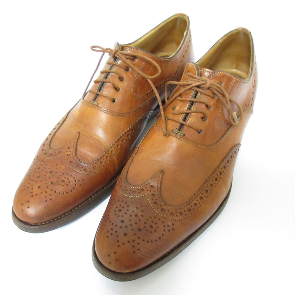 【中古】 Santoni サントーニ 6434 ウイングチップ レースアップシューズ サイズ4 1/2 約23.5cm ブラウン メンズ レディース Luxs ブランド古着のリュクス