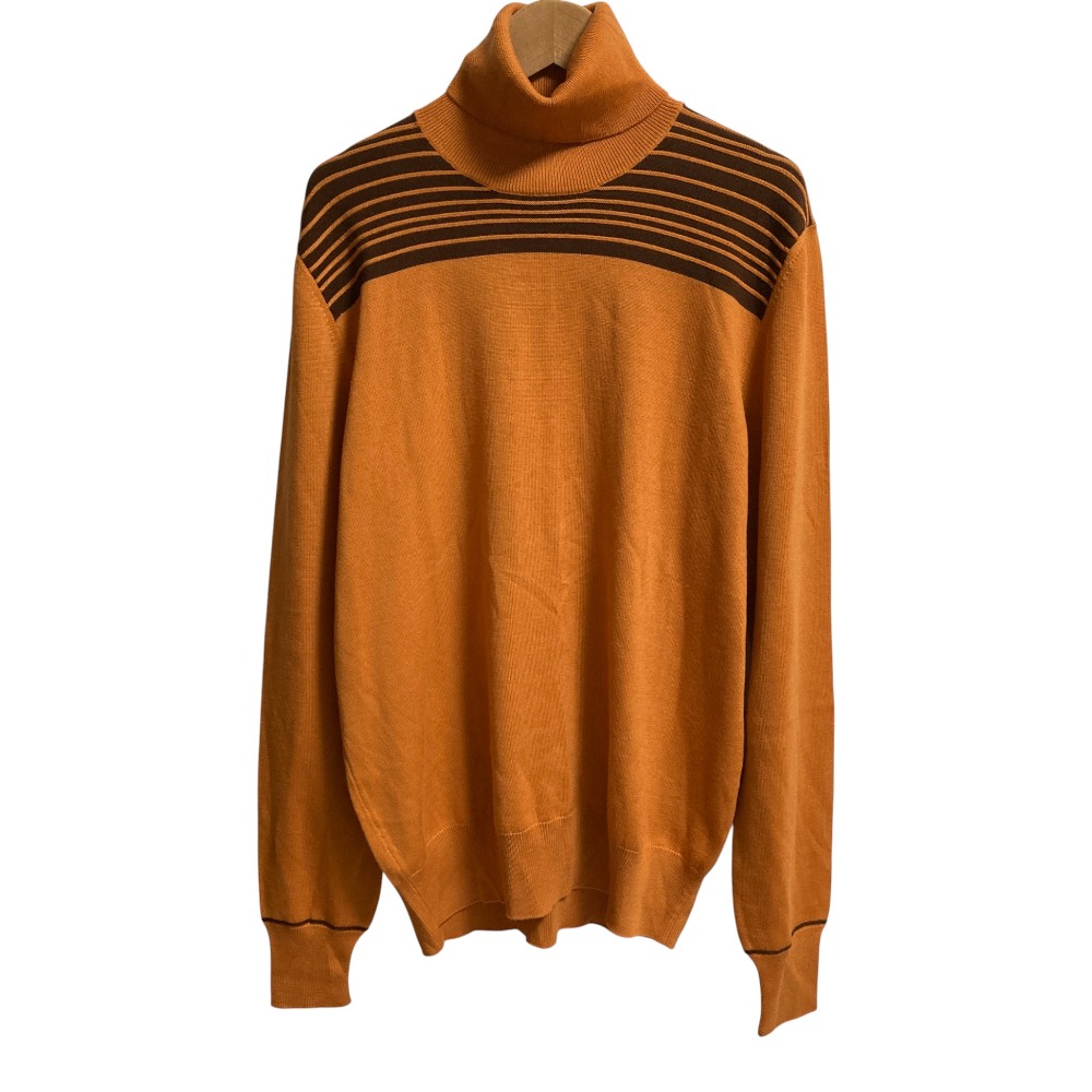 【中古】良品 HERMES エルメス タートルネック ウール ニット セーター サイズM オレンジ メンズ Luxs ブランド古着のリュクス