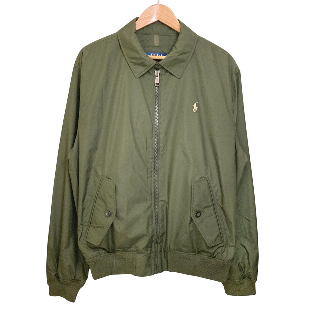 【中古】未使用 POLO RALPH LAUREN ポロラルフローレン チンスト スウィングトップジャケット サイズL カーキ メンズ Luxs ブランド古着のリュクス