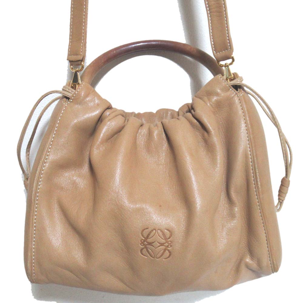 【中古】良品 LOEWE ロエベ フラメンコ アナグラム ナッパレザー 2WAY ショルダーバッグ ハンドバッグ ベージュ レディース Luxs ブランド古着のリュクス 26,025円