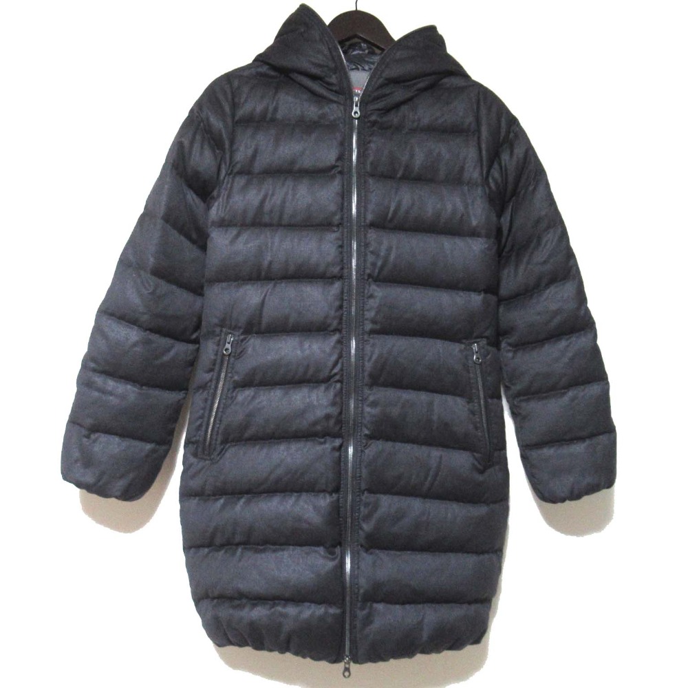 【中古】美品 DUVETICA デュベティカ F.LLI CERRUTI ウール カシミヤブレンド ジップアップ フーディー ダウンコート 40 チャコールグレー レディース Luxs ブランド古着のリュクス