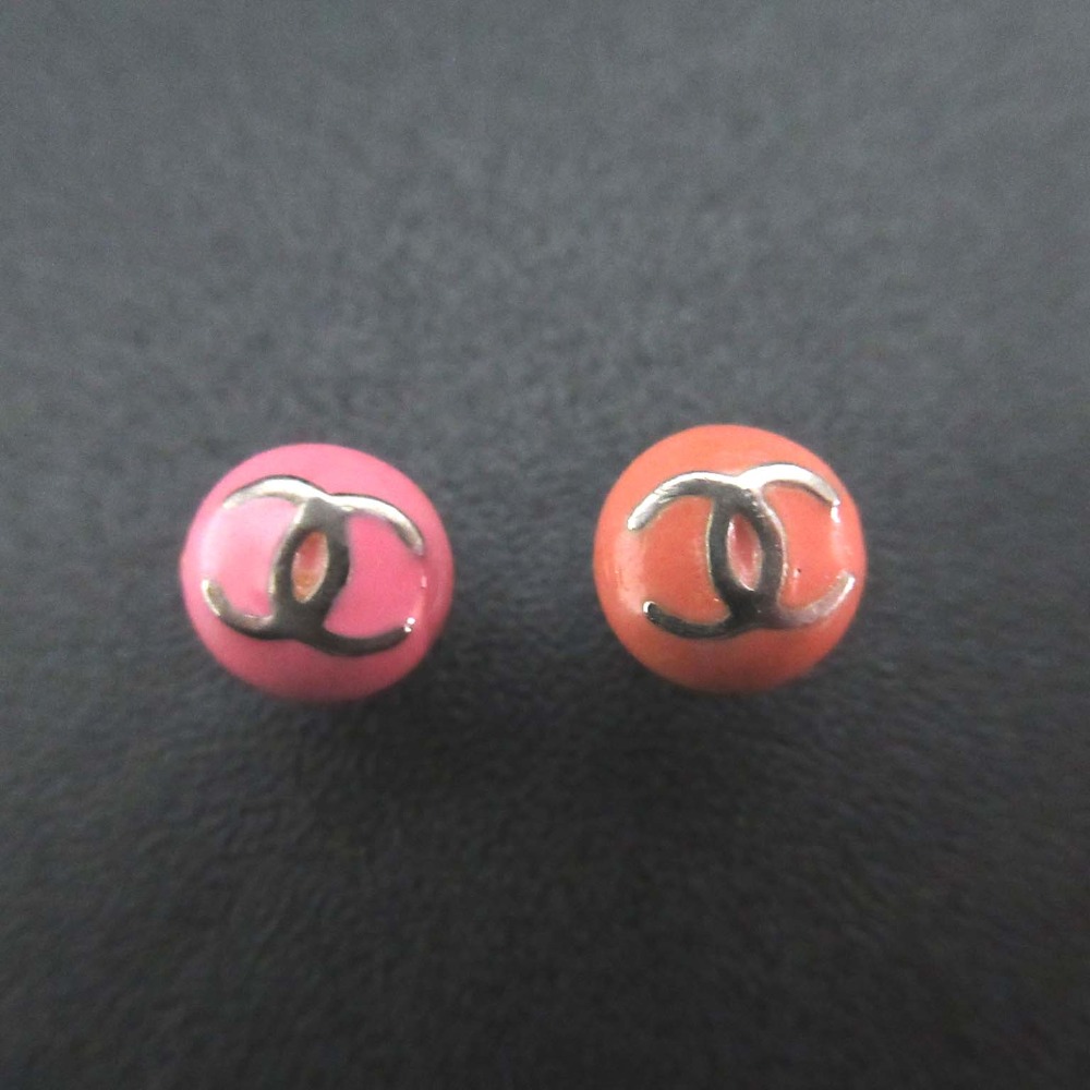 【中古】良品 03C CHANEL シャネル ココマーク スタッド ピアス ピンク×オレンジ レディース Luxs ブランド古着のリュクス|Luxs(ブランド古着のリュクス)