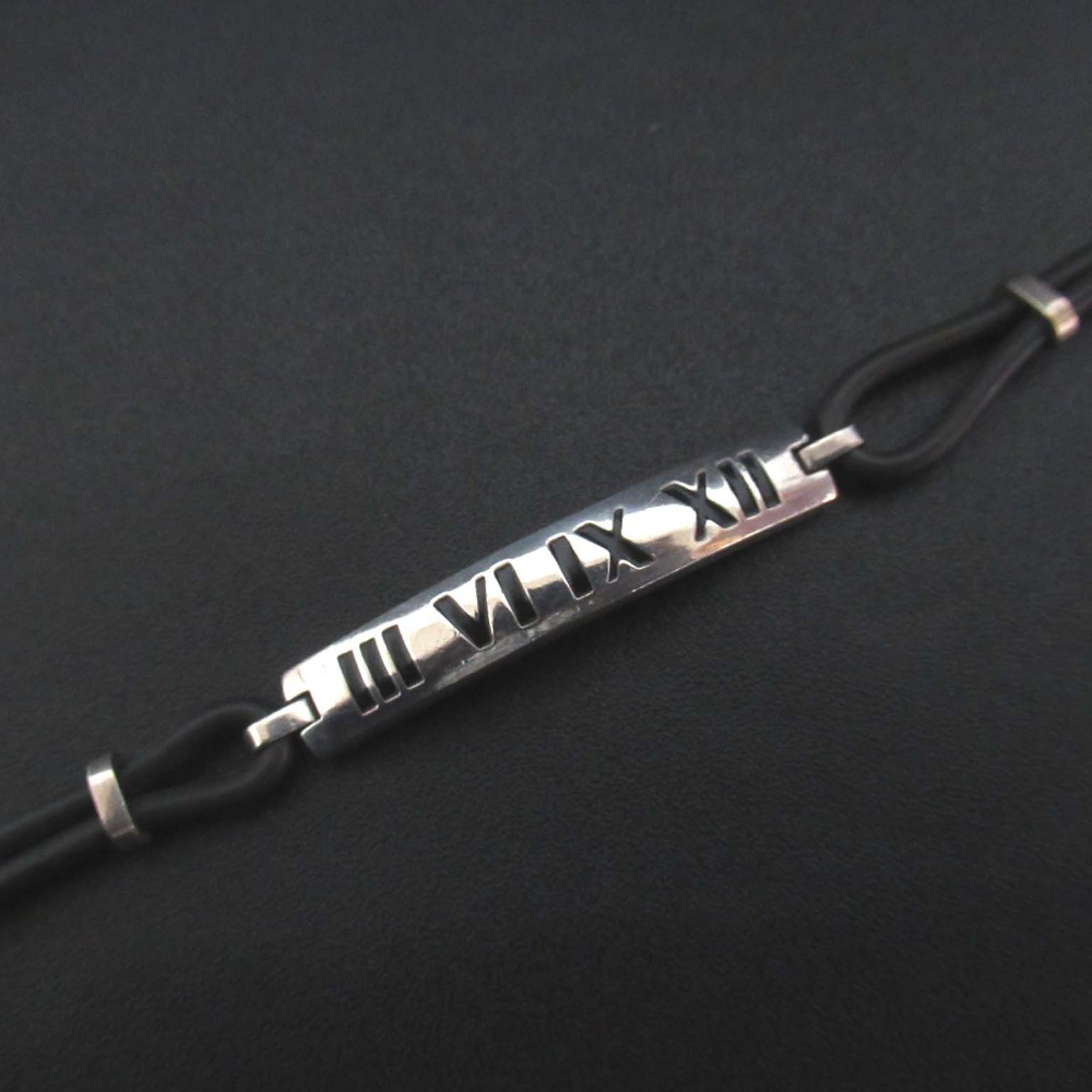 【中古】美品 Tiffany&Co ティファニー アトラス ラバーブレスレット 925SV シルバー&times;ブラック メンズ レディース Luxs ブランド古着のリュクス｜Luxs（ブランド古着のリュクス）