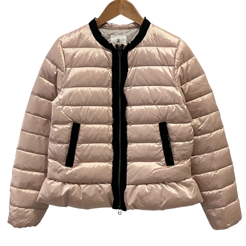 【中古】 LANVIN en Bleu ランバンオンブルー フリル ダウンジャケット 3806216 サイズ38 ピンク レディース Luxs ブランド古着のリュクス