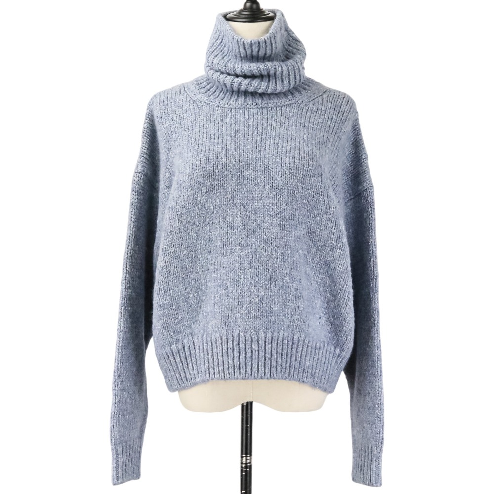 【中古】美品 CELINE セリーヌ トリオンフ タートルニット バルキーセーター 2A89S234P ブルー レディース Luxs ブランド古着のリュクス