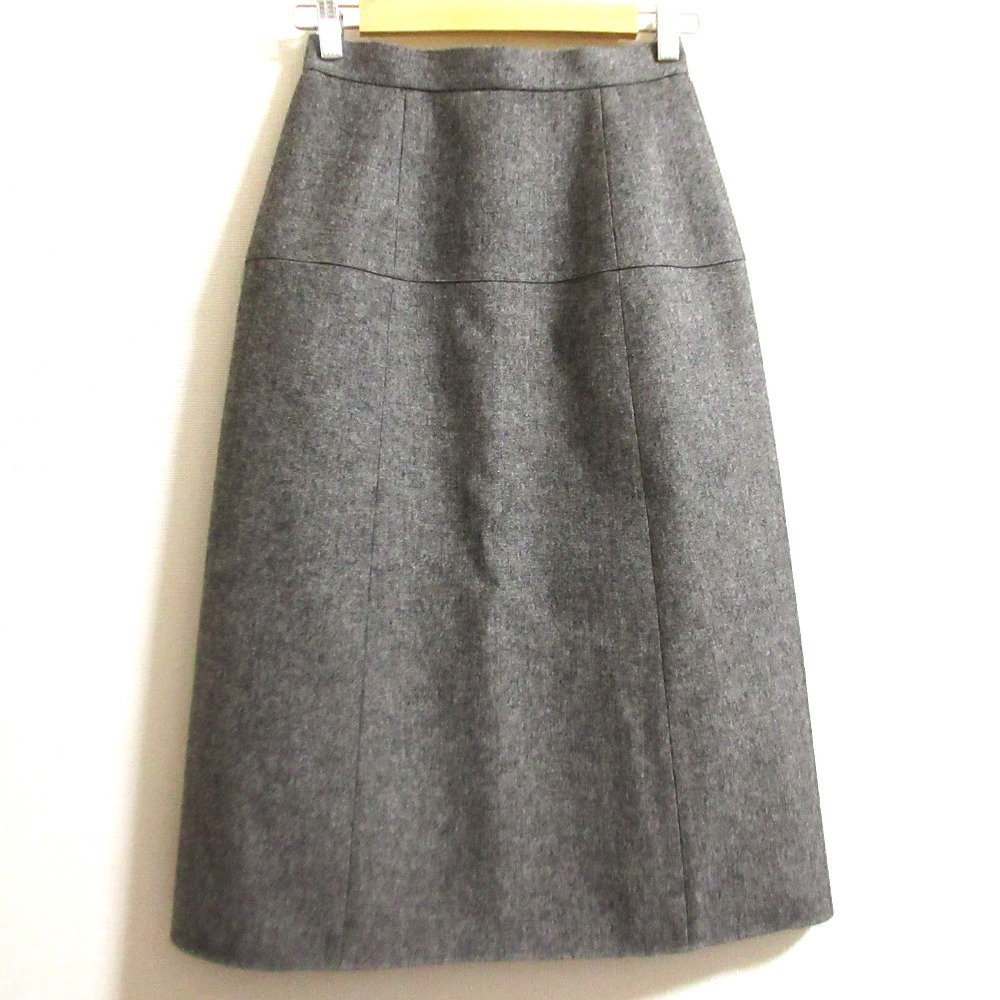 【中古】未使用 24AW ANAYI アナイ ホームスパンツイード タックスカート 10242711400 サイズ34 グレー レディース Luxs ブランド古着のリュクス