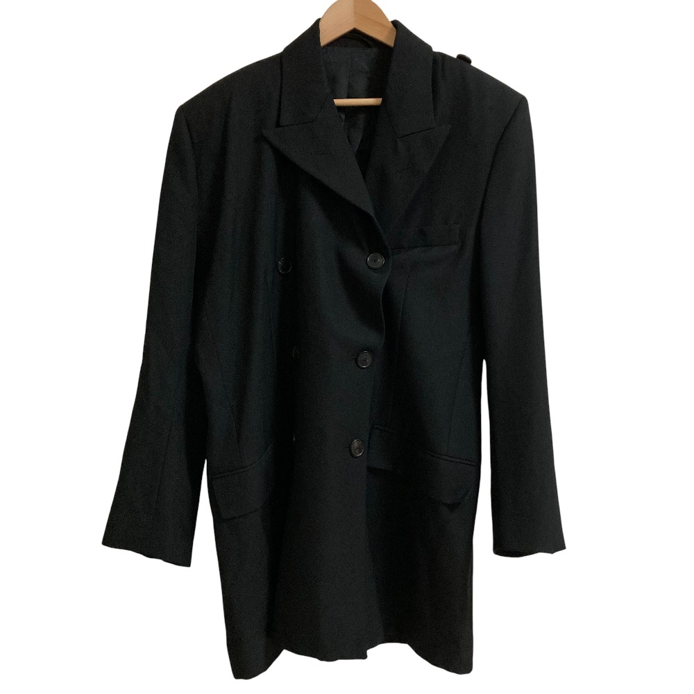 【中古】良品 BALENCIAGA バレンシアガ ピークドラペル ダブルブレスレット テーラードコート 505493 サイズ32 ブラック レディース Luxs ブランド古着のリュクス