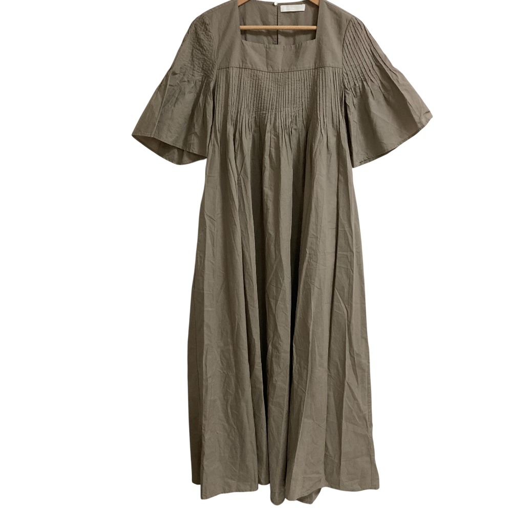 【中古】良品 Merlette マーレット POIRET ピンタック フレアスリーブ ロングドレス ワンピース サイズXS グレージュ レディース Luxs ブランド古着のリュクス