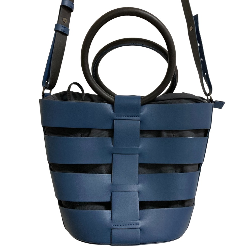 【中古】美品 CAMPER カンペール ELYSS レザー ショルダーバッグ ハンドバッグ カゴバッグ ネイビー レディース Luxs ブランド古着のリュクス