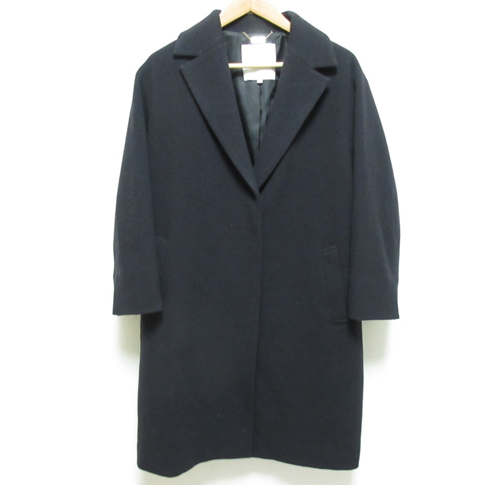 【中古】良品 23AW 自由区 ジユウク シャルムビーバー ロングチェスターコート 小さいサイズ 32 ネイビー レディース Luxs ブランド古着のリュクス｜Luxs（ブランド古着のリュクス）