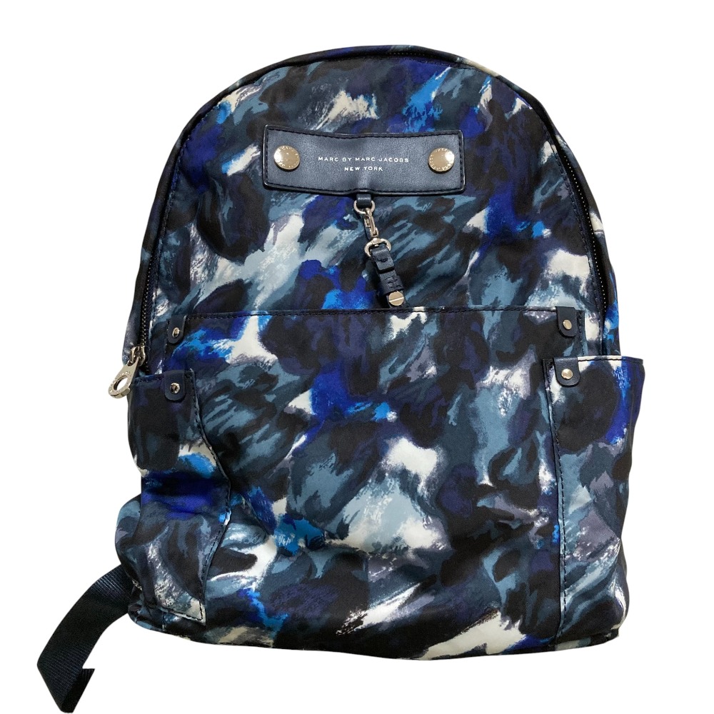 【中古】美品 MARC BY MARC JACOBS マークバイマークジェイコブス プレッピー ナイロンバックパック リュック デイパック ブルー レディース Luxs ブランド古着のリュクス