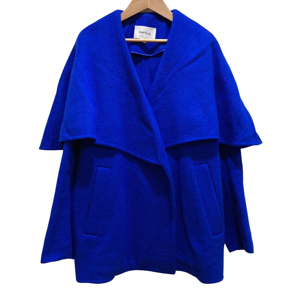【中古】良品 ENFOLD エンフォルド ライトビーバー ケープコート SIZE38 ブルー レディース Luxs ブランド古着のリュクス 9,789円