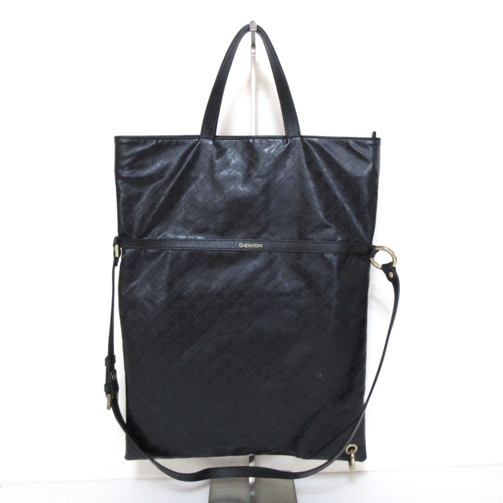 【中古】良品 GHERARDINI ゲラルティーニ ソフティ 2WAY トートバッグ ショルダーバッグ ブラック レディース Luxs ブランド古着のリュクス