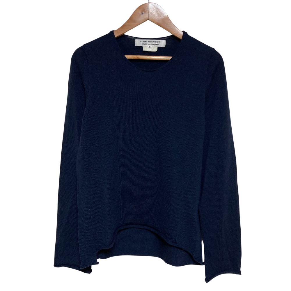 【中古】美品 AD2006 COMME des GARCONS COMME des GARCONS コムデギャルソン コムコム ウールニット カットソー RS-N002 サイズS ネイビー レディース Luxs ブランド古着のリュクス