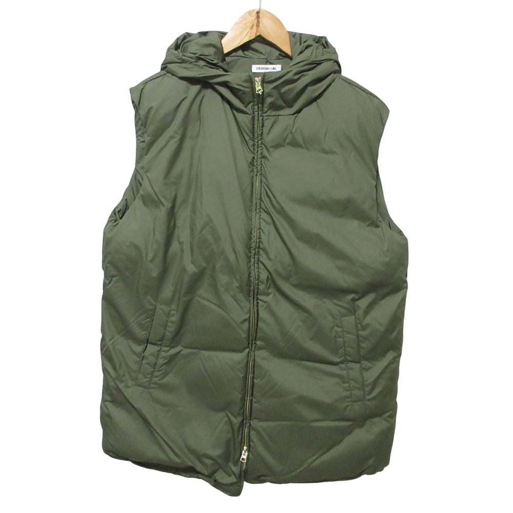 【中古】未使用 EVERYDAY I LIKE エブリデイアイライク 中綿 ロングベスト F カーキ レディース Luxs ブランド古着のリュクス