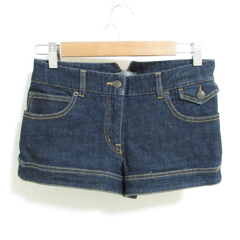 【中古】 McQ Alexander McQueen マックキュー アレキサンダーマックイーン ワッペン デニムショートパンツ 38サイズ インディゴ レディース Luxs ブランド古着のリュクス
