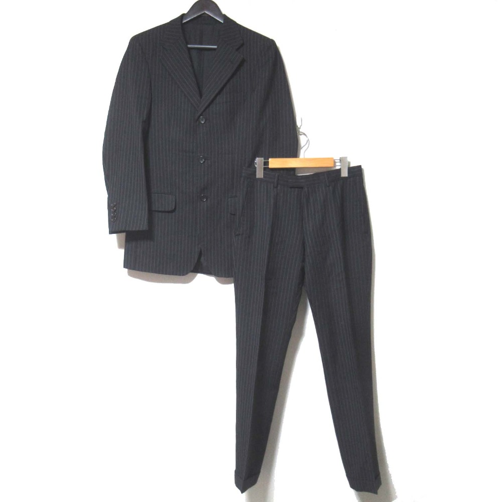 【中古】 GUCCI グッチ トムフォード期 ピンストライプ柄 テーラードジャケット+スラックスパンツ スーツ セットアップ 44Ｒ ブラック メンズ Luxs ブランド古着のリュクス