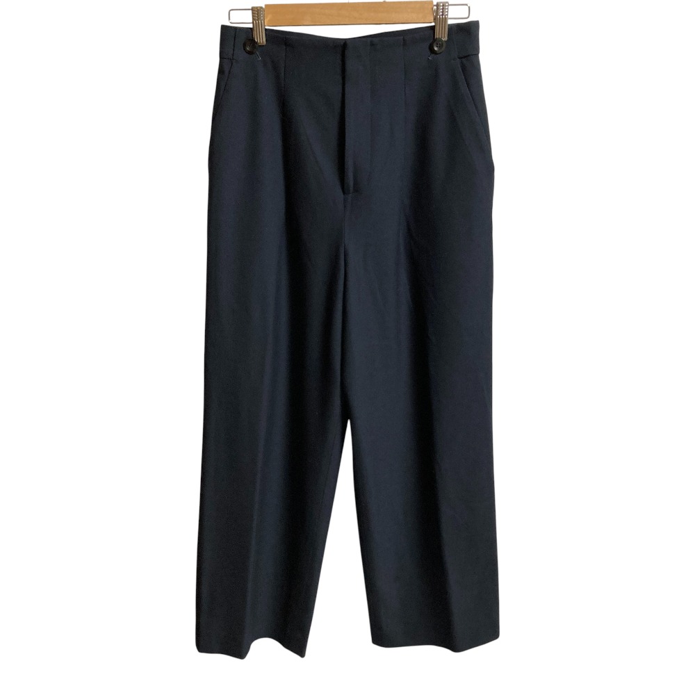 【中古】美品 ANAYI アナイ ストレッチツイル セミワイドパンツ スラックス サイズ38 ネイビー レディース Luxs ブランド古着のリュクス