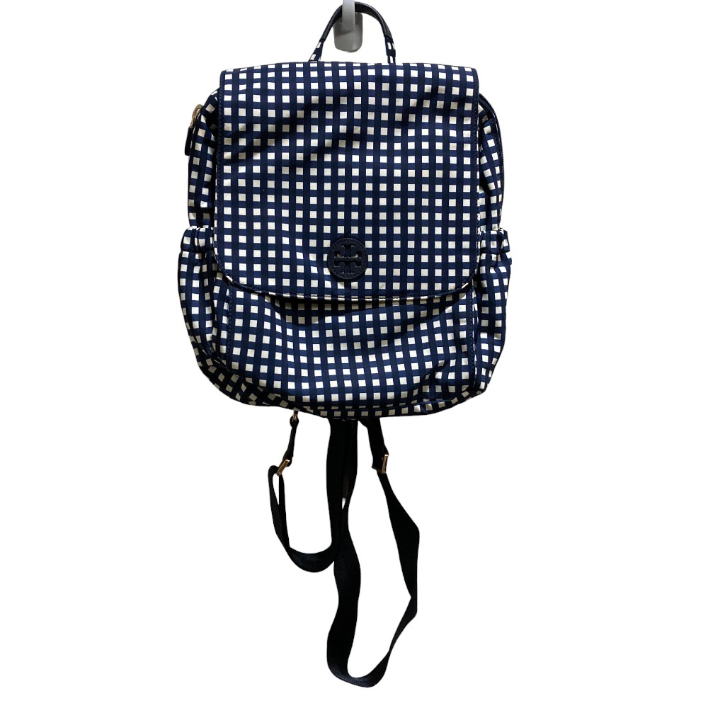 【中古】良品 TORY BURCH トリーバーチ チェック柄 リュックサック マザーズバッグ ブルー レディース Luxs ブランド古着のリュクス