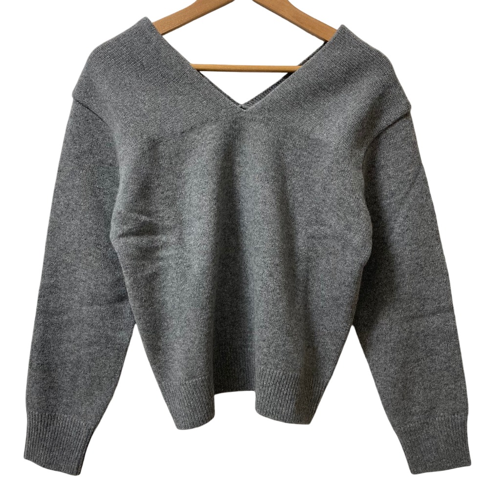 【中古】未使用 25AW NOICE ノイス Deuxieme Classe ドゥーズィエムクラス取扱い OFF-SHOULDER WOOLBLEND KNIT ニット セーター サイズF グレー レディース Luxs ブランド古着のリュクス｜Luxs（ブランド古着のリュクス）