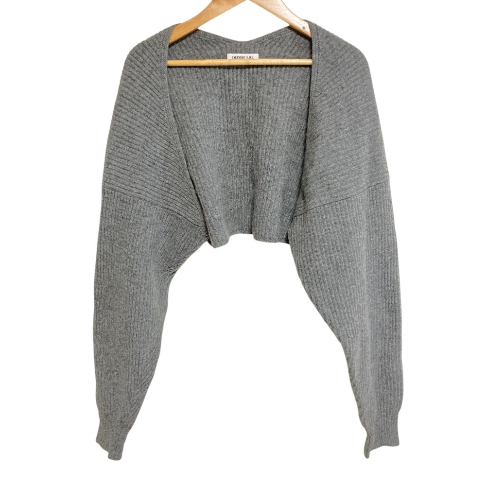 【中古】美品 EVERYDAY I LIKE エブリデイアイライク ドゥーズィエムクラス ウールカシミヤ ニット ボレロ ショートカーディガン グレー レディース Luxs ブランド古着のリュクス