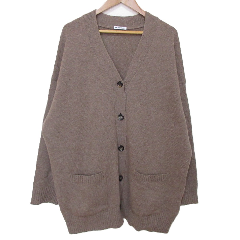 【中古】美品 22AW EVERYDAY I LIKE エヴリディアイライク Big Cardigan ウール カシミヤ ビッグ カーディガン キャメルブラウン レディース Luxs ブランド古着のリュクス