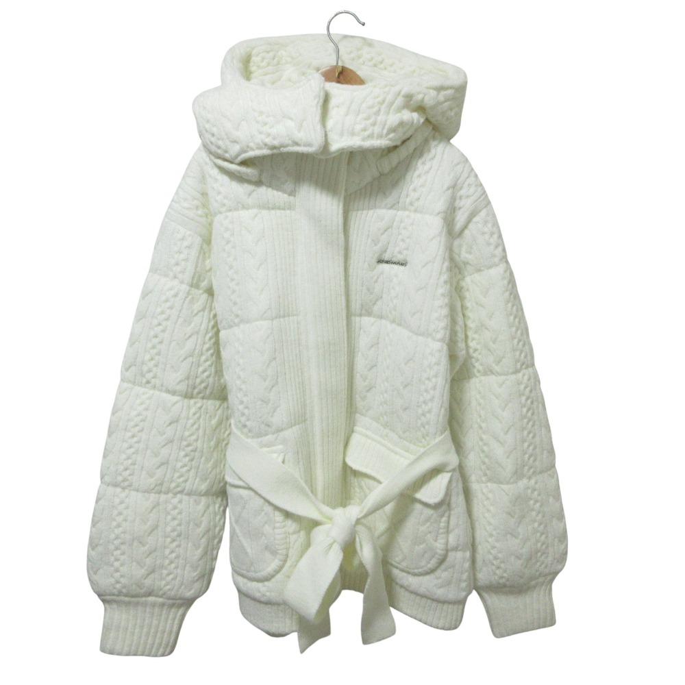 【中古】未使用 andmary アンドマリー quilting knit shape jacket フーデッド ニットジャケット AM1532 サイズF アイボリー  レディース Luxs ブランド古着のリュクス