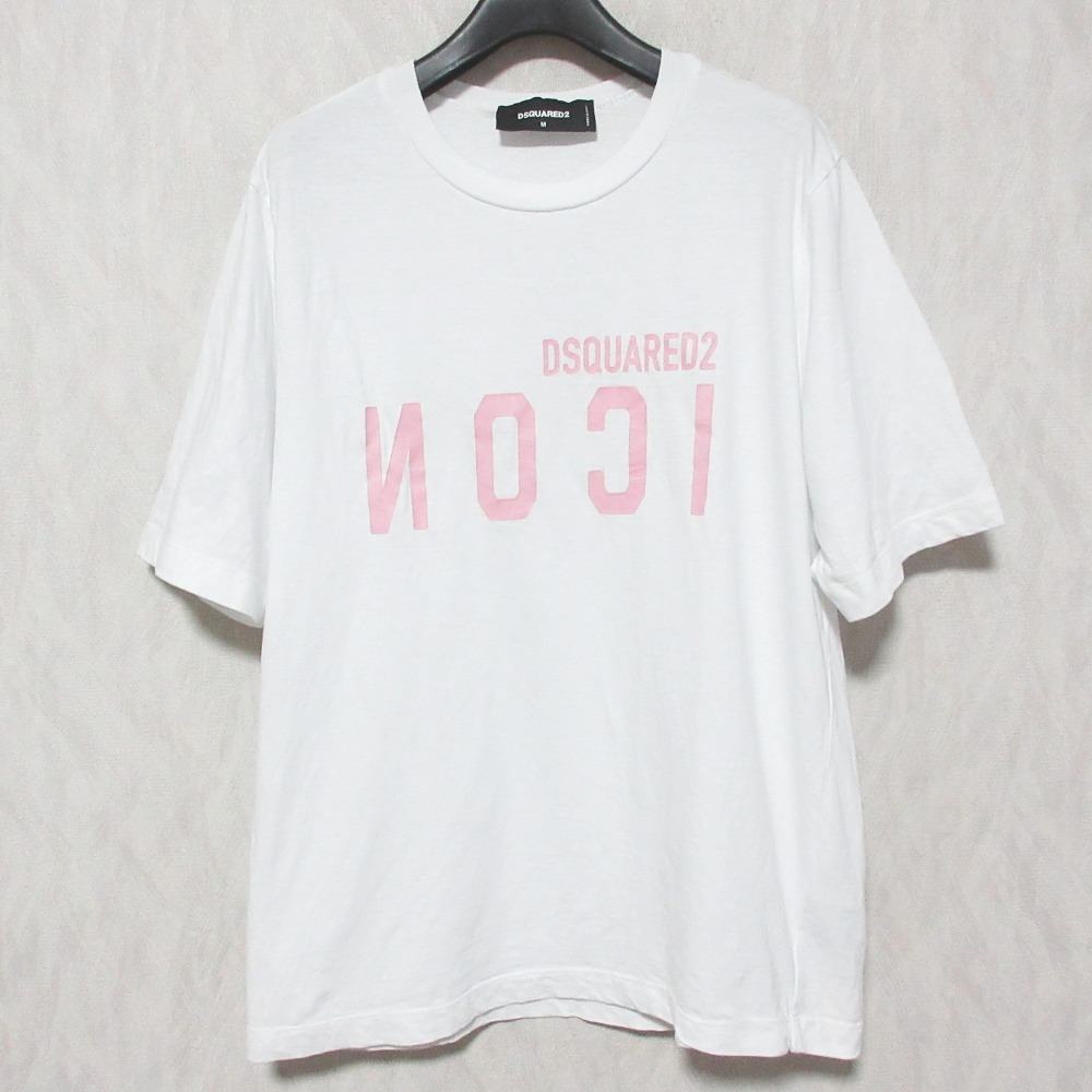 【中古】美品 23SS DSQUARED2 ディースクエアード ロゴプリント ショートスリーブ Tシャツ カットソー S80GC0052 S22507 M ホワイト レディース Luxs ブランド古着のリュクス 6,360円