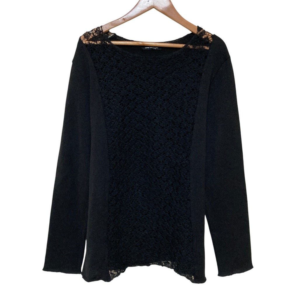 【中古】美品 tricot COMME des GARCONS トリココムデギャルソン AD1994 クロシェニット コンビ プルオーバー ニット TT-040250 ブラック レディース Luxs ブランド古着のリュクス