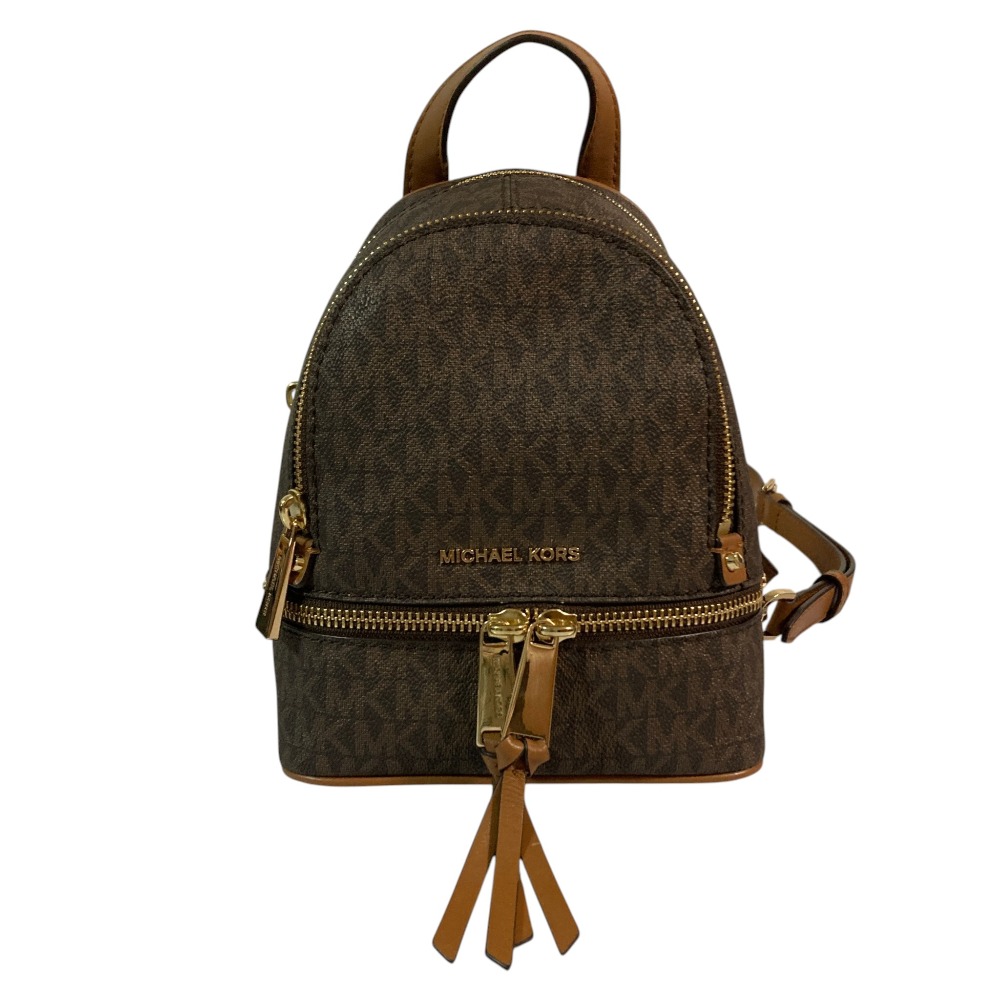 【中古】未使用 MICHAEL KORS マイケルコース RHEA ZIP バックパック リュックサック ブラウン レディース Luxs ブランド古着のリュクス