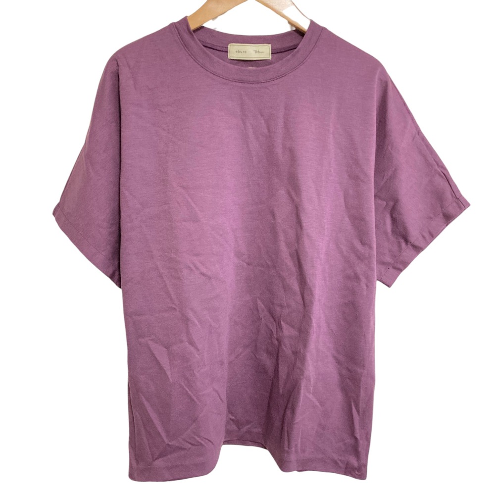 【中古】美品 ebure × Ron Herman エブール ロンハーマン 別注 クルーネック ショートスリーブ Tシャツ カットソー 38 パープル レディース Luxs ブランド古着のリュクス