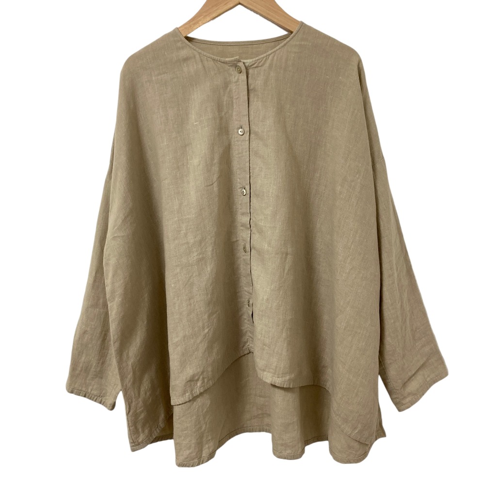 【中古】美品 evam eva エヴァムエヴァ water linen shirts ウォーターリネンシャツ E231T043 ベージュ レディース Luxs ブランド古着のリュクス 9,287円