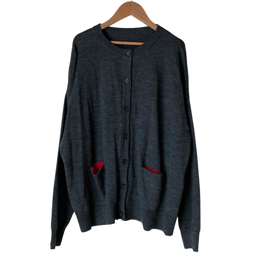 【中古】美品 23AW journal standard luxe ジャーナルスタンダード ラックス メリノムジクルーネックカーディガン グレー レディース Luxs ブランド古着のリュクス