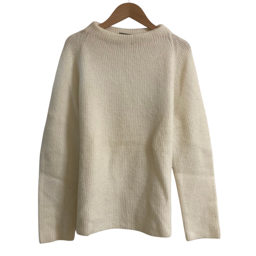 【中古】美品 ENPORIO ARMANI エンポリオアルマーニ リブニットセーター サイズ38 ホワイト レディース Luxs ブランド古着のリュクス