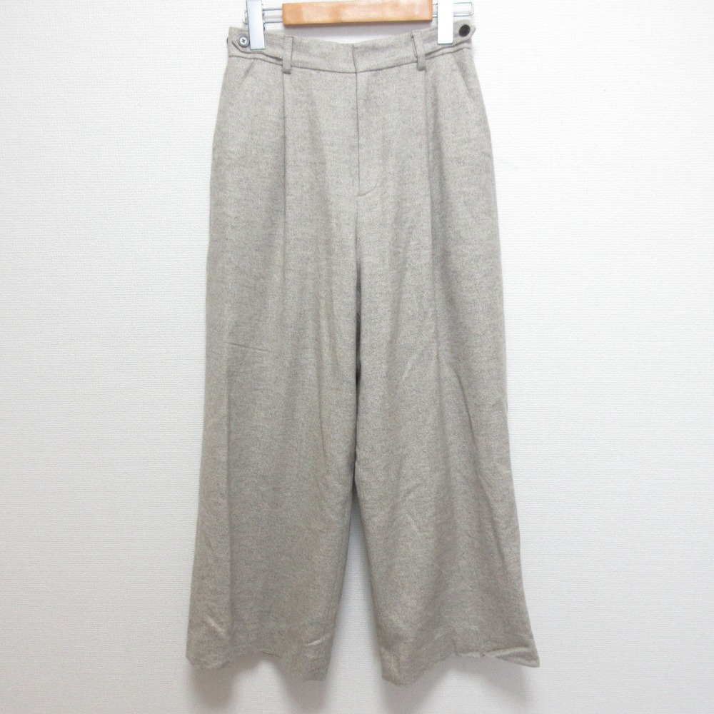 【中古】美品 25AW 23区 NIJYUSANKU ラメミックスツイード タック ワイドパンツ サイズ36 ベージュ レディース Luxs ブランド古着のリュクス