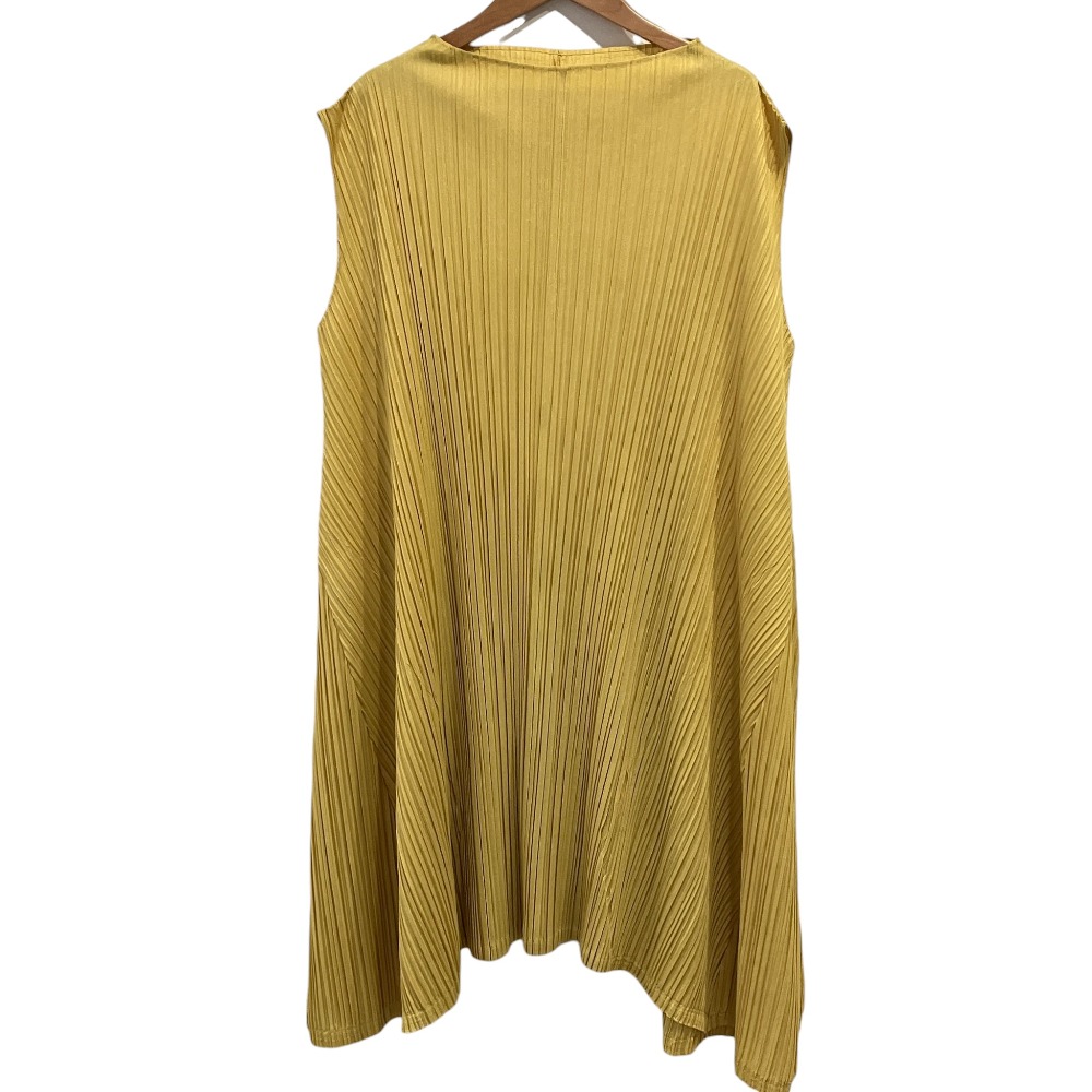 【中古】美品 PLEATS PLEASE ISSEY MIYAKE プリーツプリーズ イッセイミヤケ ノースリーブワンピース PP01-JT593 サイズ3 イエロー レディース Luxs ブランド古着のリュクス 17,593円