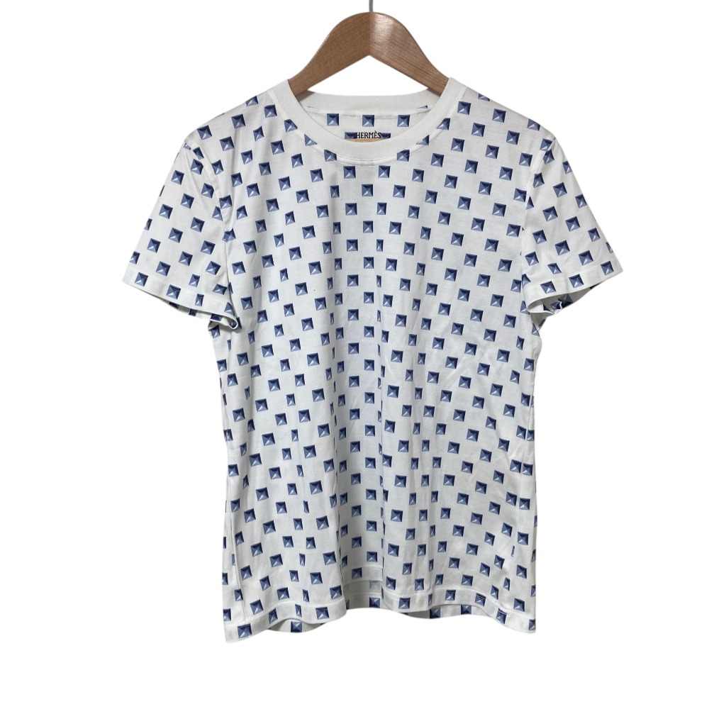 【中古】新品同様 25SS HERMES エルメス メドールプリント Tシャツ 5E4637DG サイズ38 ホワイト レディース Luxs ブランド古着のリュクス