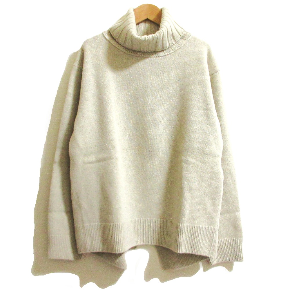 【中古】良品 MUSE de Deuxieme Classe ミューズ ドゥーズィエムクラス ウールカシミヤ タートルネック ニット セーター ベージュ レディース Luxs ブランド古着のリュクス