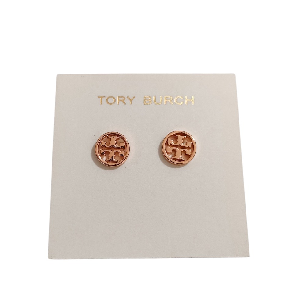 【中古】美品 TORY BURCH トリーバーチ Miller Stud Earring サークル ダブルT ロゴ スタッドピアス 11165518 ピンクゴールドカラー レディース Luxs ブランド古着のリュクス 4,721円