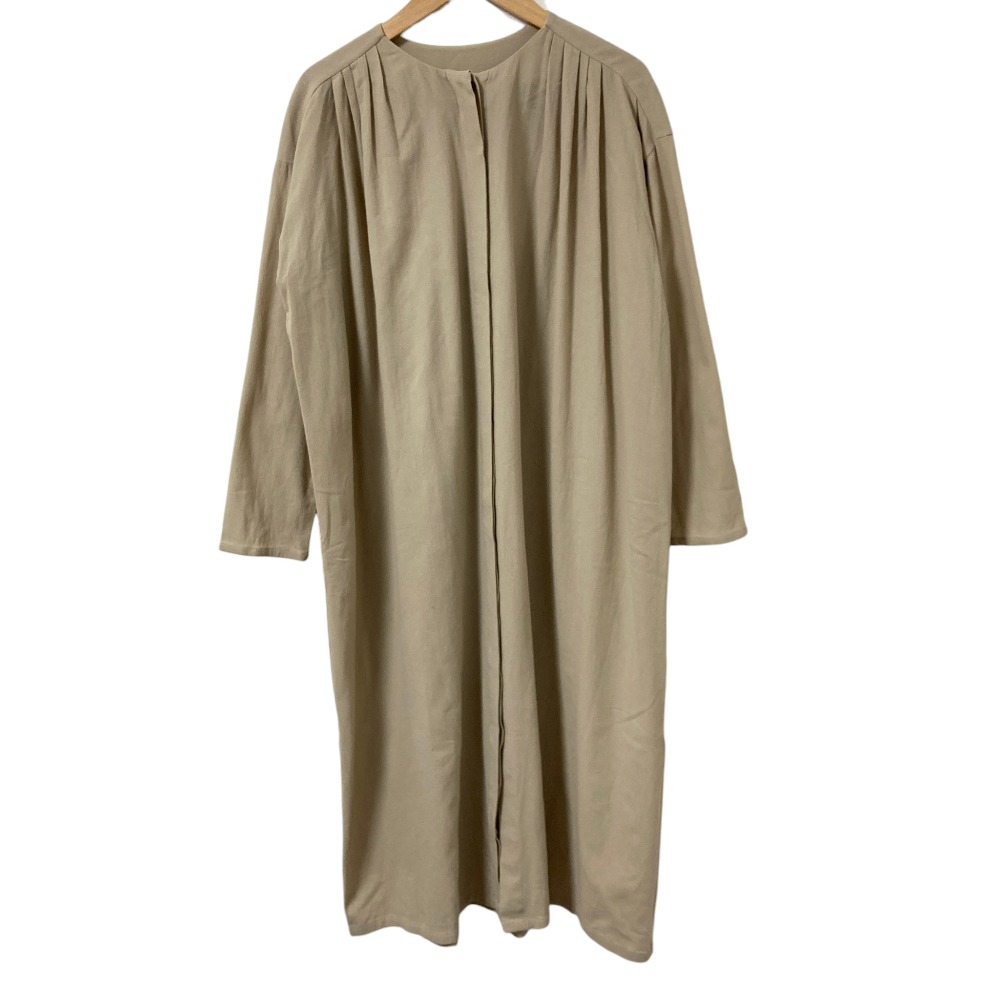 【中古】 evam eva エヴァムエヴァ tuck shirts one-piece タックシャツワンピース E221T011 ベージュ レディース Luxs ブランド古着のリュクス