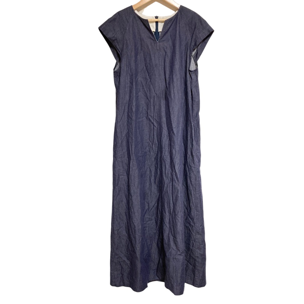 【中古】良品 SERGE de bleu サージ ADORE 別注 コットンシャンブレーワンピース 38 インディゴ レディース Luxs ブランド古着のリュクス