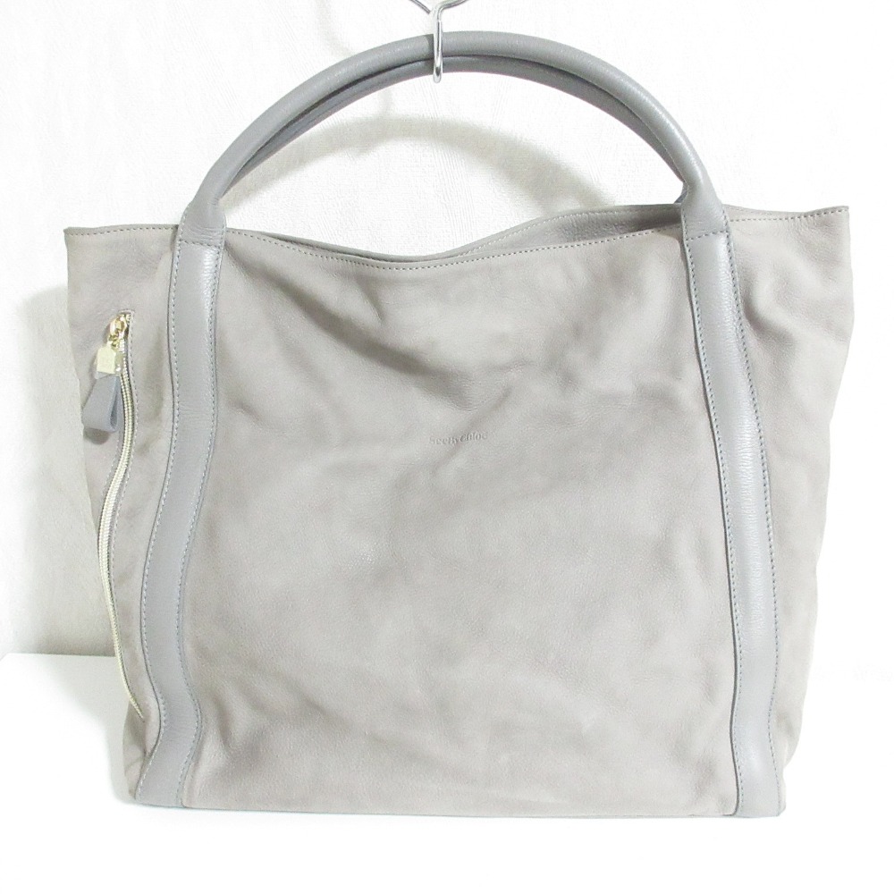【中古】良品 SEE BY CHLOE シーバイクロエ レザートートバッグ ハンドバッグ 04-16-88-65 グレー レディース Luxs ブランド古着のリュクス