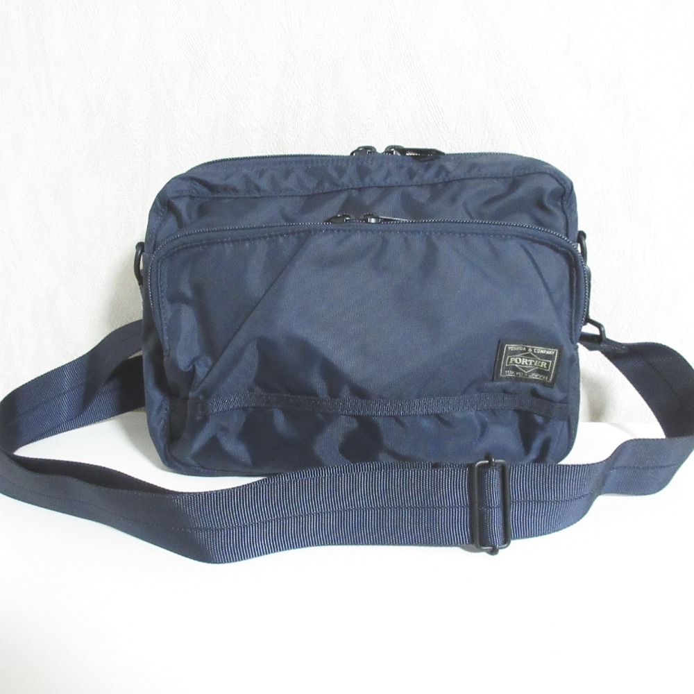 【中古】新品同様 PORTER ポーター フラッシュショルダーバッグ 689-05949 ネイビー メンズ レディース Luxs ブランド古着のリュクス