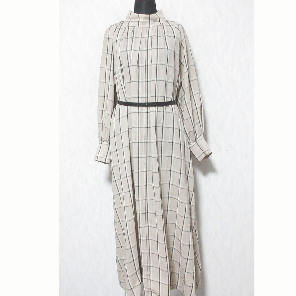 【中古】美品 23AW ebure エブール チェック柄 ハイネック ベルテッドワンピース 3810300354 サイズ38 ベージュ レディース Luxs ブランド古着のリュクス｜Luxs（ブランド古着のリュクス） 20,674円
