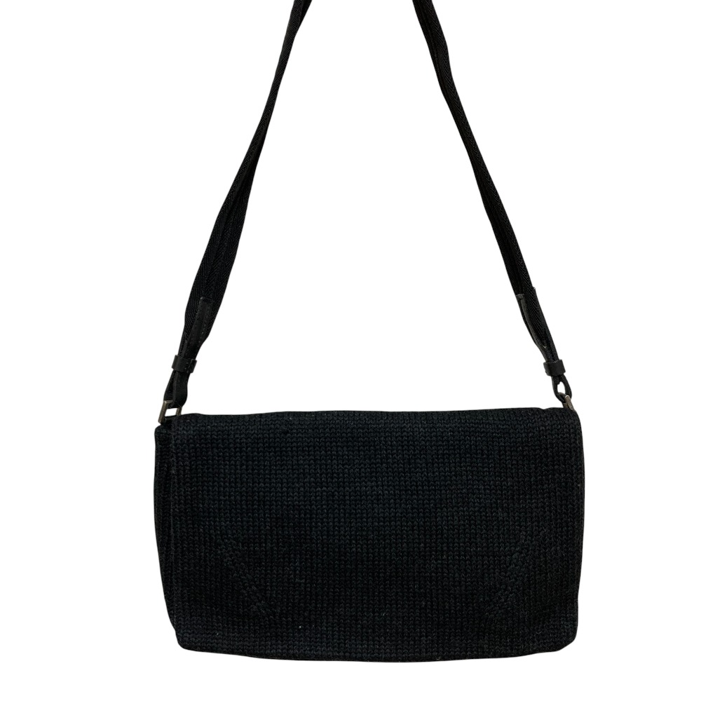 【中古】良品 PRADA プラダ ウールニット ショルダーバッグ B9442 ブラック レディース Luxs ブランド古着のリュクス