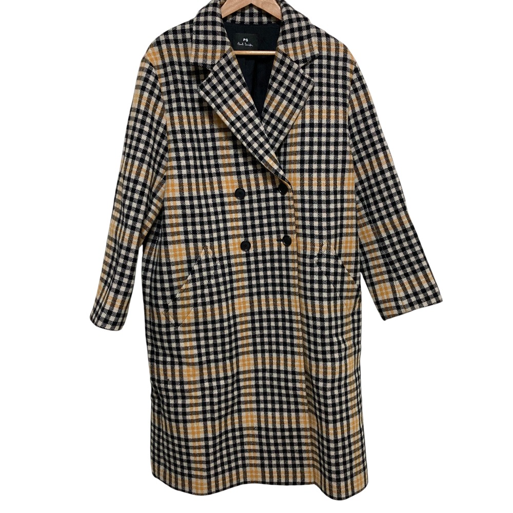 【中古】美品 PS Paul Smith ポールスミス チェック柄 ダブルブレスト ロングコート 大きいサイズ46L ブラック&times;ベージュ レディース Luxs ブランド古着のリュクス｜Luxs（ブランド古着のリュクス） 13,744円