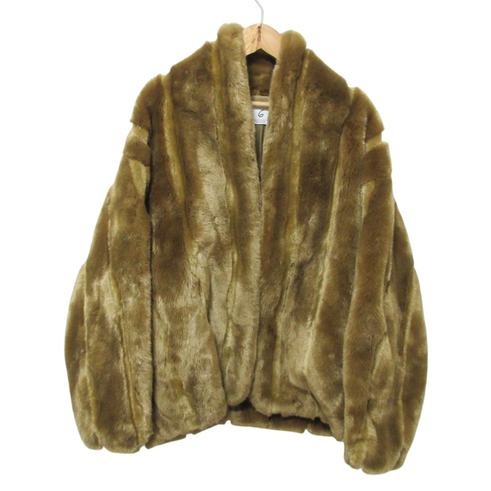 【中古】良品 ROKU ロク 6 ビューティーアンドユース ユナイテッドアローズ FAKE MINK FUR COAT エコファーコート 8625-151-0092 36 ベージュ レディース Luxs ブランド古着のリュクス