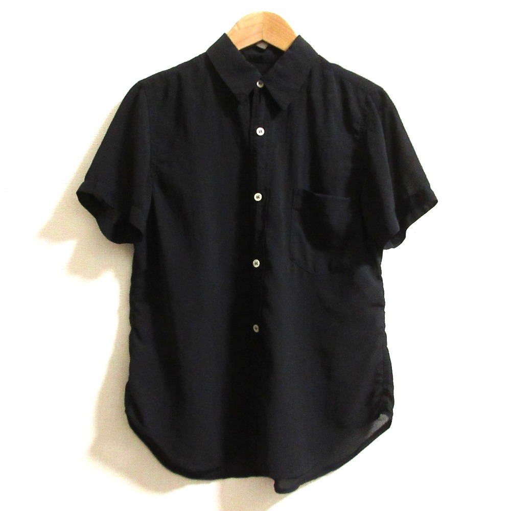 【中古】美品 COMME des GARCONS コムコム コムデギャルソン 染め加工 ショートスリーブ ブラウス シャツ サイズXS ブラック レディース Luxs ブランド古着のリュクス